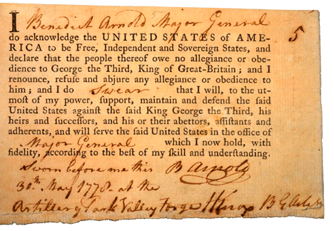 Benedict Arnold Letter